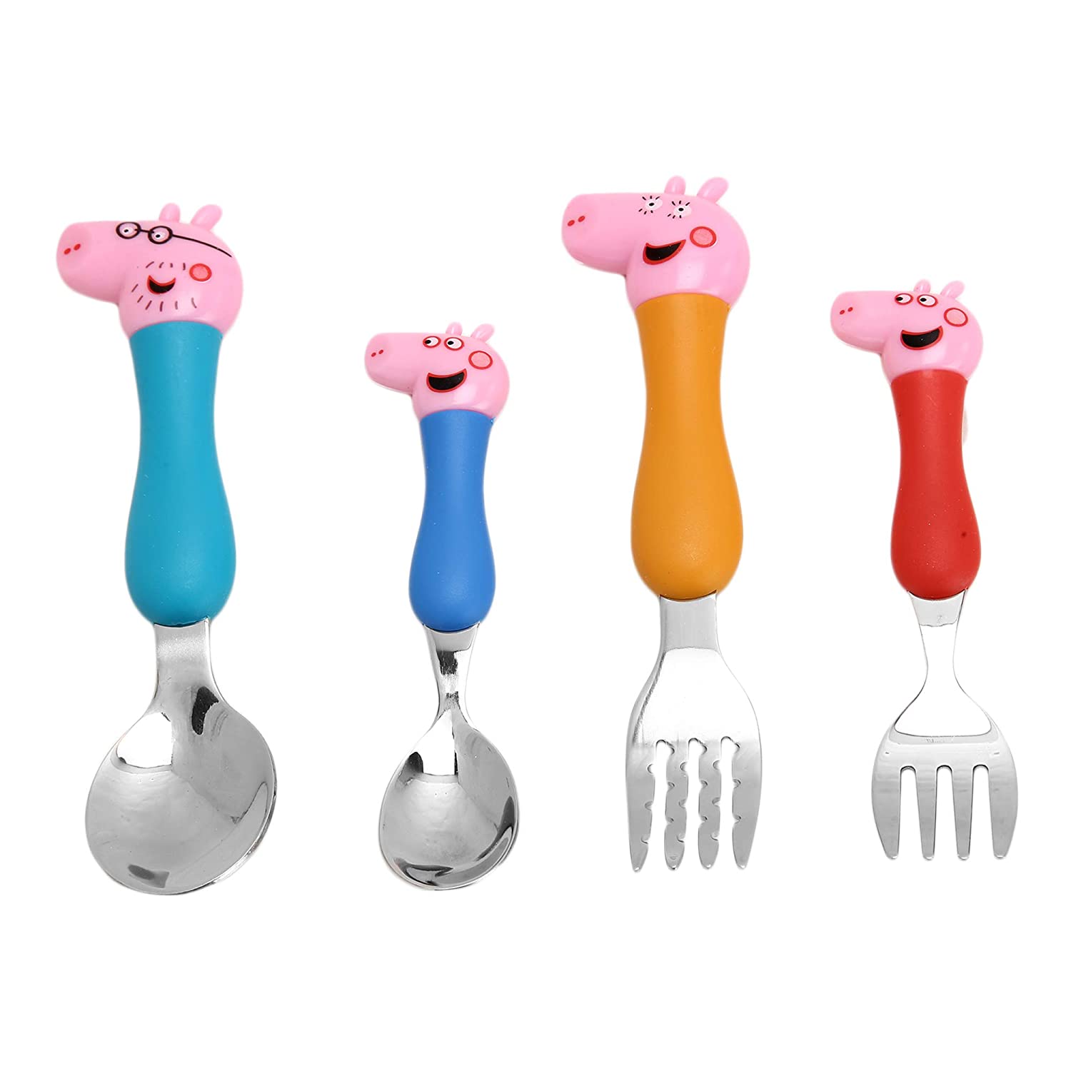 CHILDRENS  SPOON & FORK CUTLERY Sets; ANGRY BIRDS NEW PEPPA PIG or SUPER WINGS 